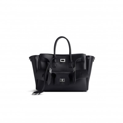 BALENCIAGA WOMEN'S BEL AIR CARRY ALL BAG SMALL IN BLACK 8356892ABAW1000 (30*20*12cm)